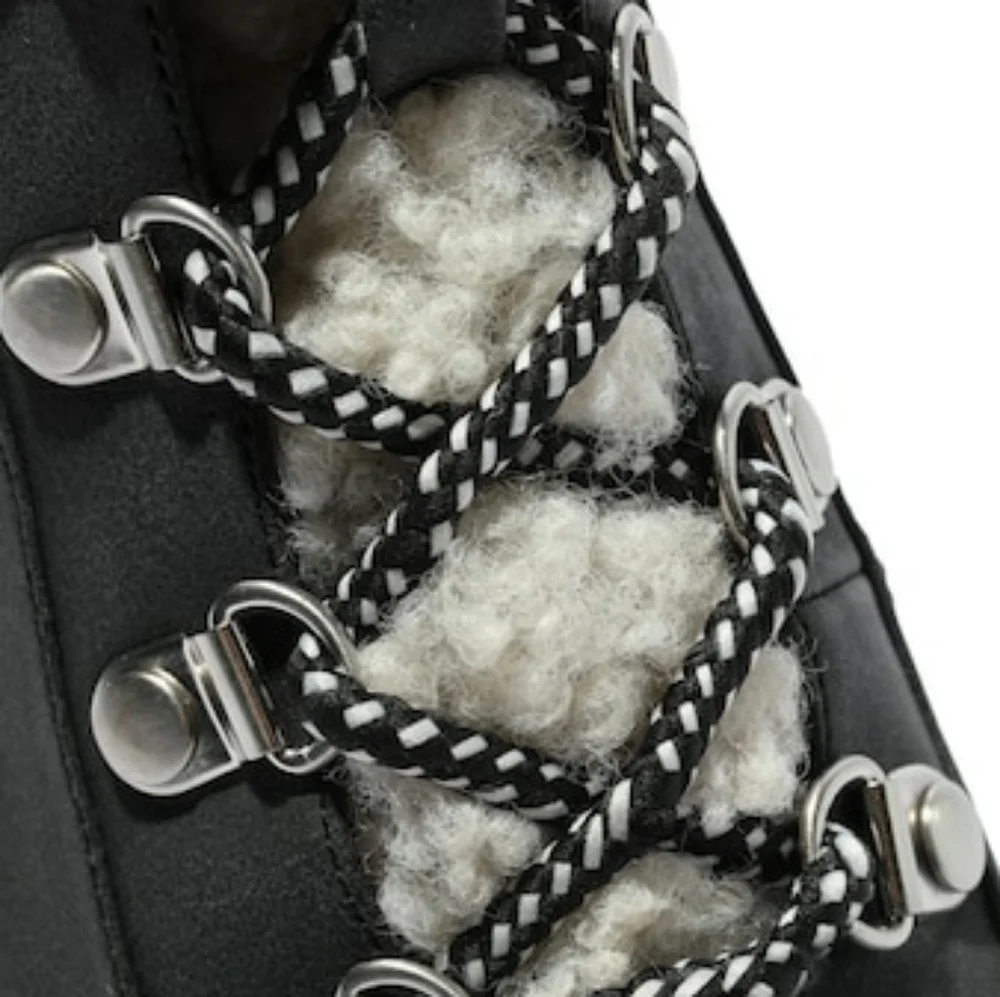 NIB Charles By Charles Weary Platform Boot Black With Faux Fur